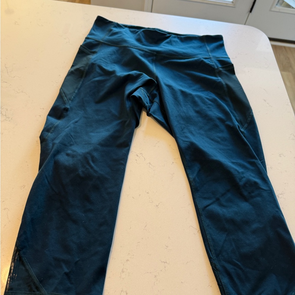 Dark Teal Crop Leggings